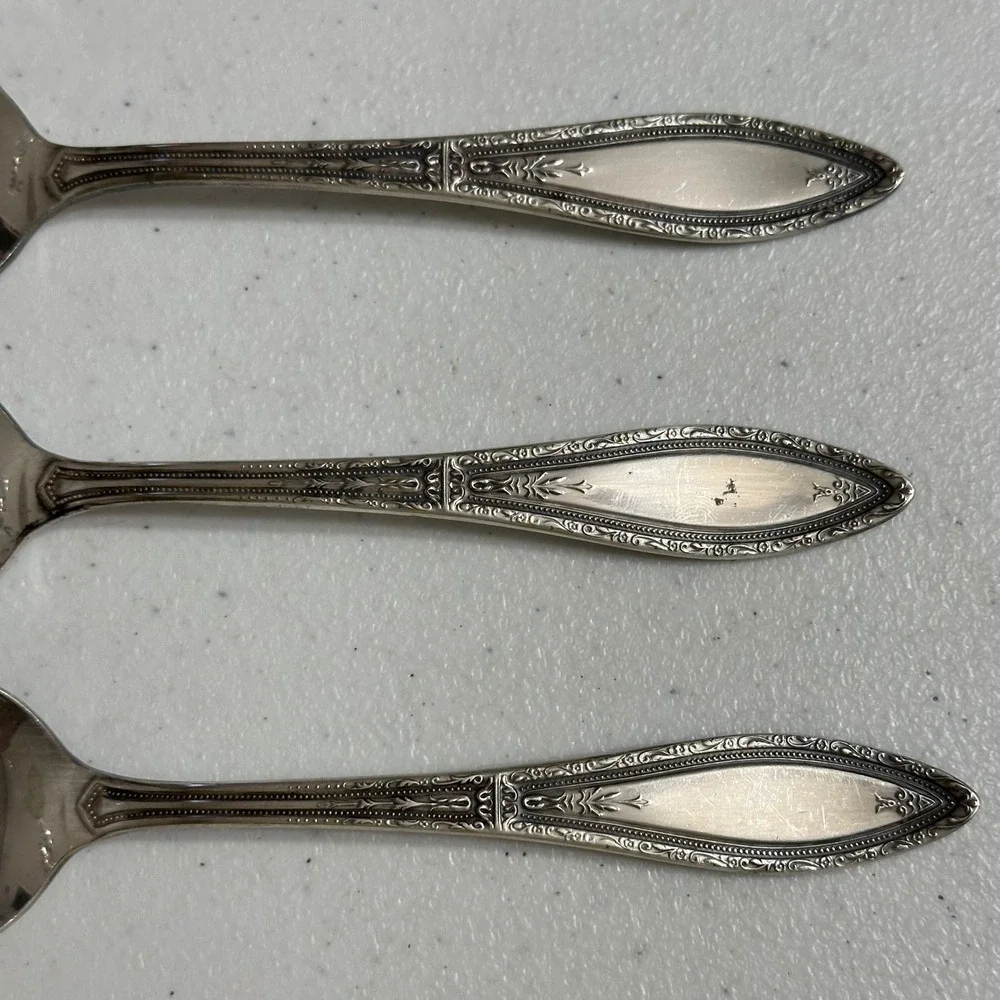 5 Wm.‎ A. Rogers A1 Plus Mystic Coronet Soup Dessert Spoons Silverplate Flatware